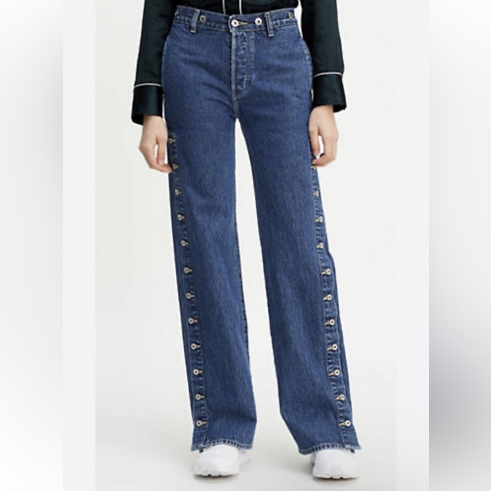 Levi's Made and Crafted Union TrouserJeans Wide Side leg button details Size 28